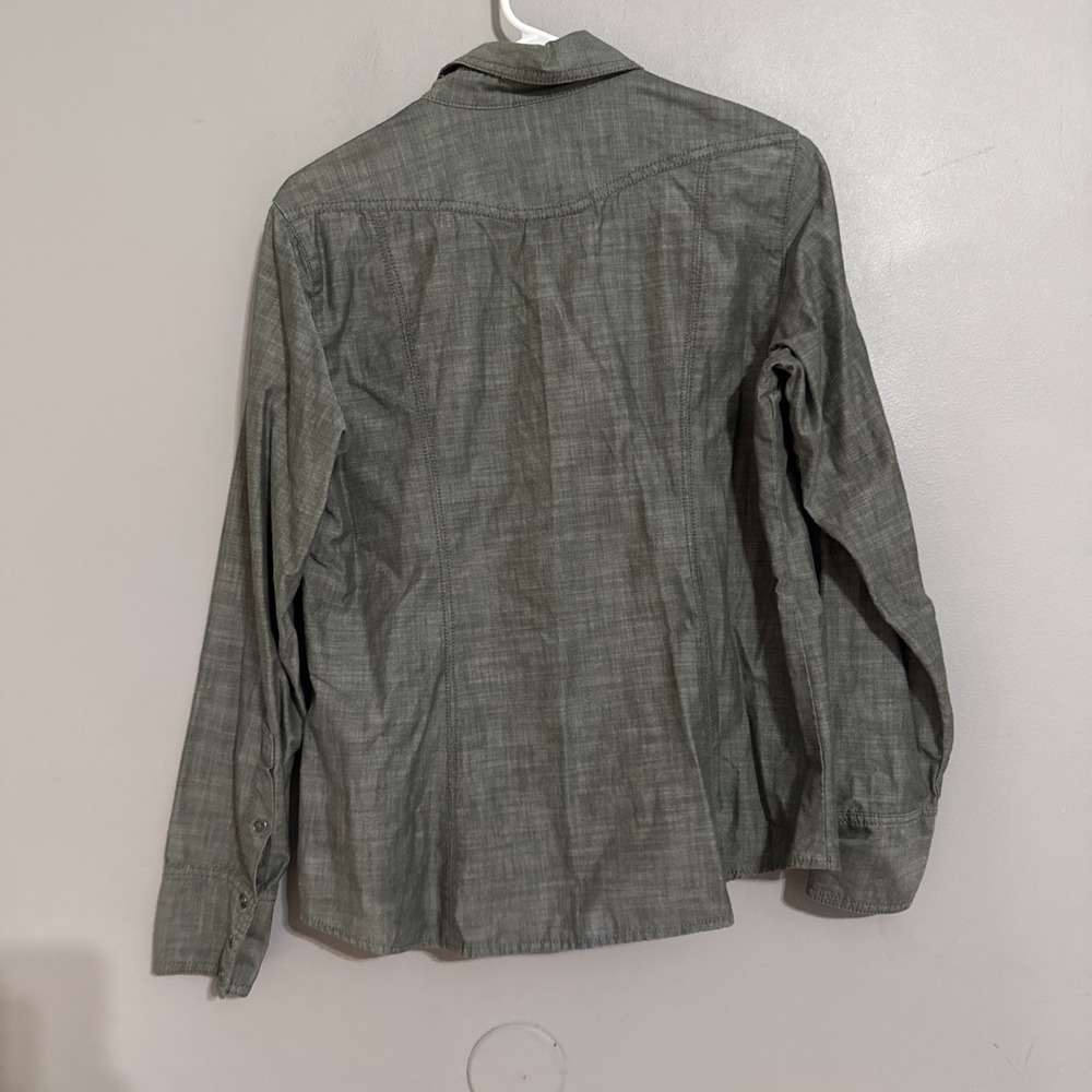 Columbia Shirt Women L Chambray-like Double Breast Pockets, Convertible Sleeves - Picture 7 of 7